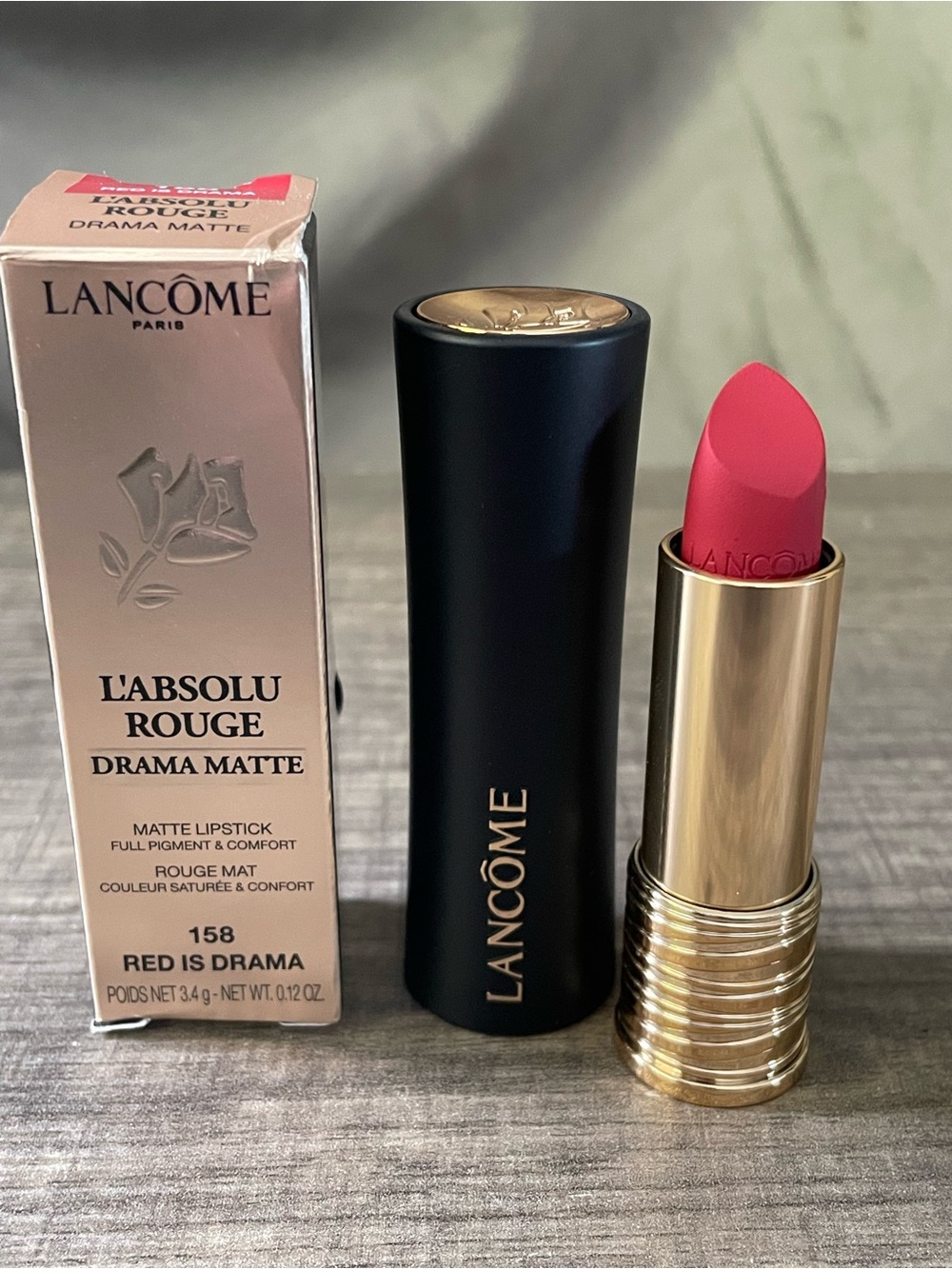 Lancôme L'Absolu Rouge Drama Matte Lipstick -  158 Red Is Drama - New